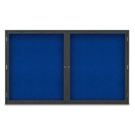 United Visual Products Sliding Door Indoor Enclosed Corkboard, 7 UV9028ACS-WHITE-FORBO